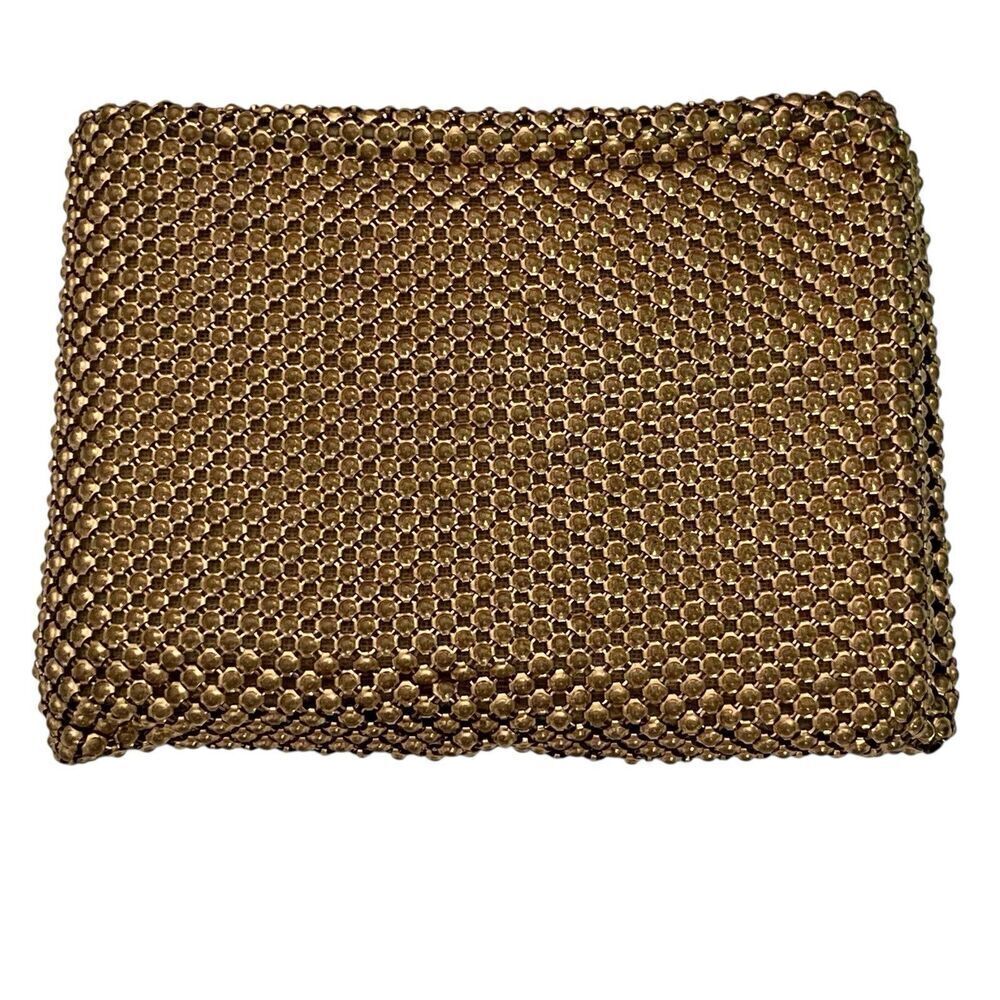 Vintage 1950s Whiting And Davis Gold Tone Mesh Wallet